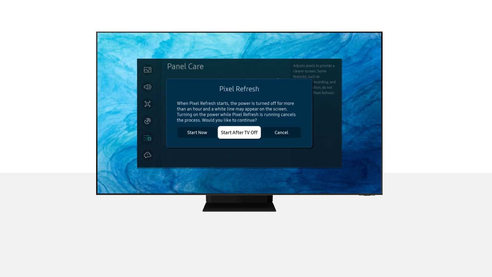 Opzione Pixel Refresh su Samsung OLED TV