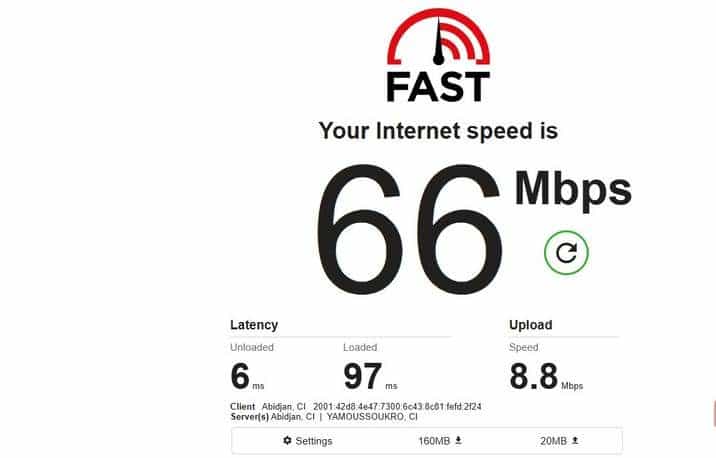 Esegui un test della velocità di Internet utilizzando Fastcom