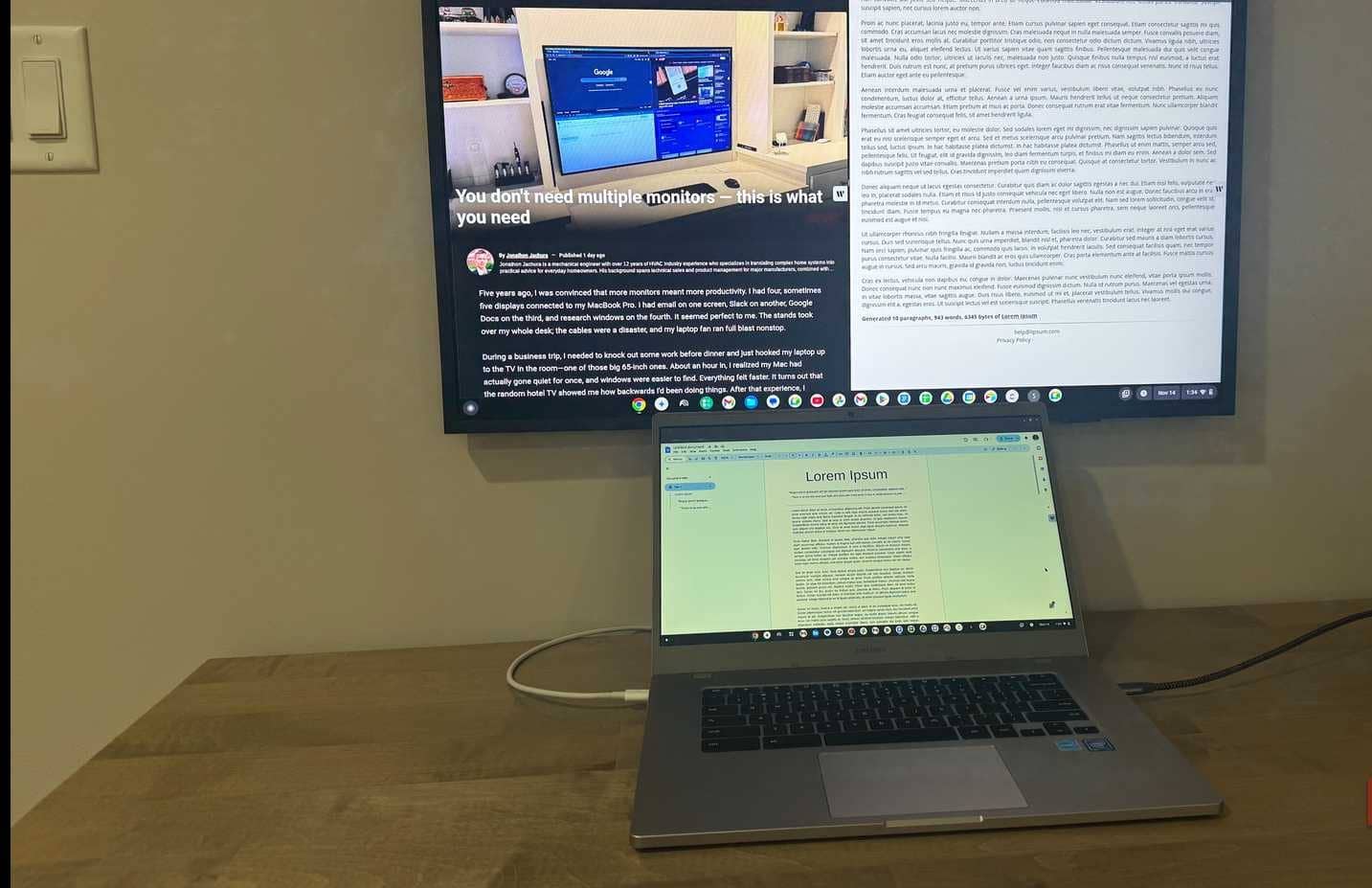 Chromebook Samsung collegato al monitor