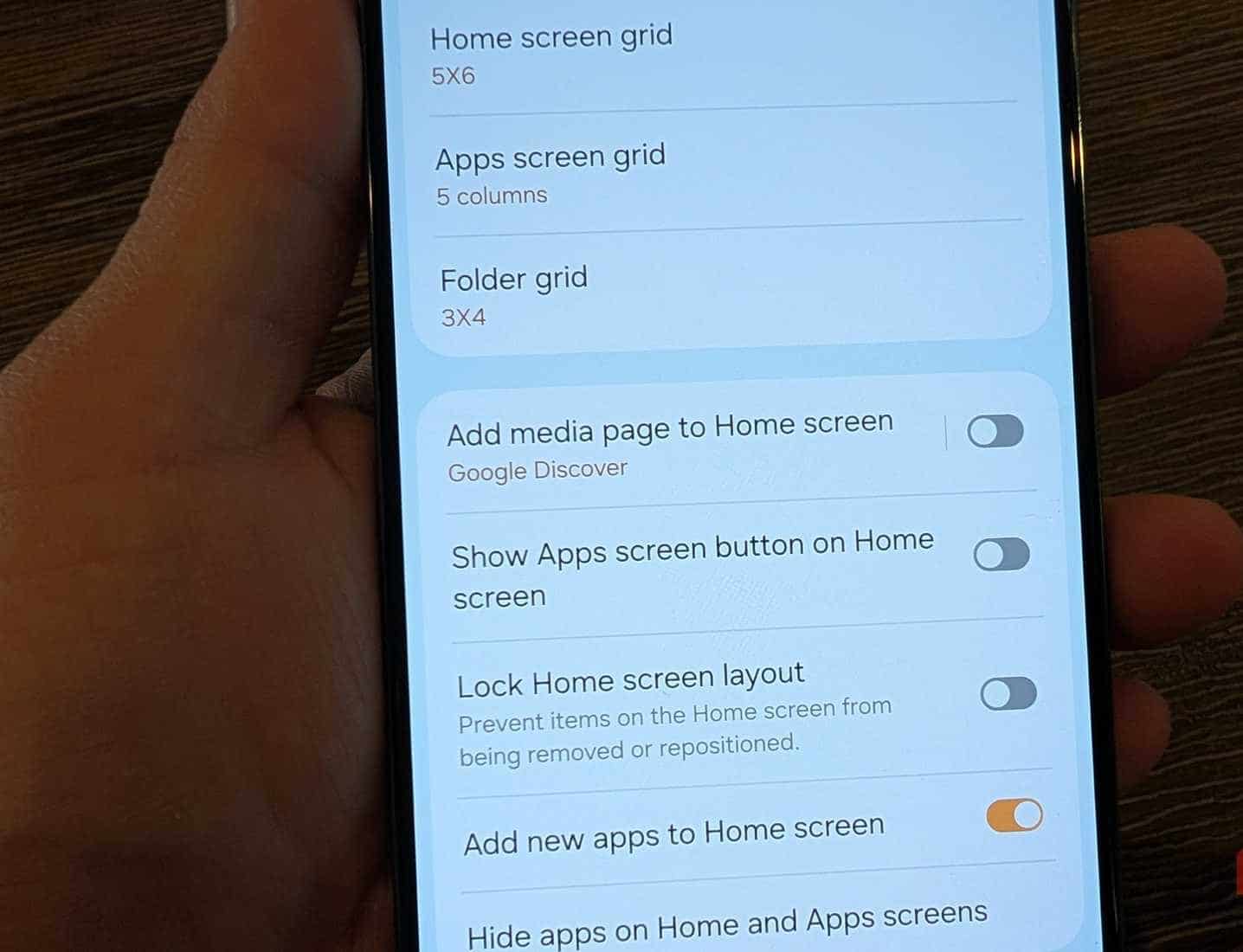Samsung Homescreen Feed Toggle