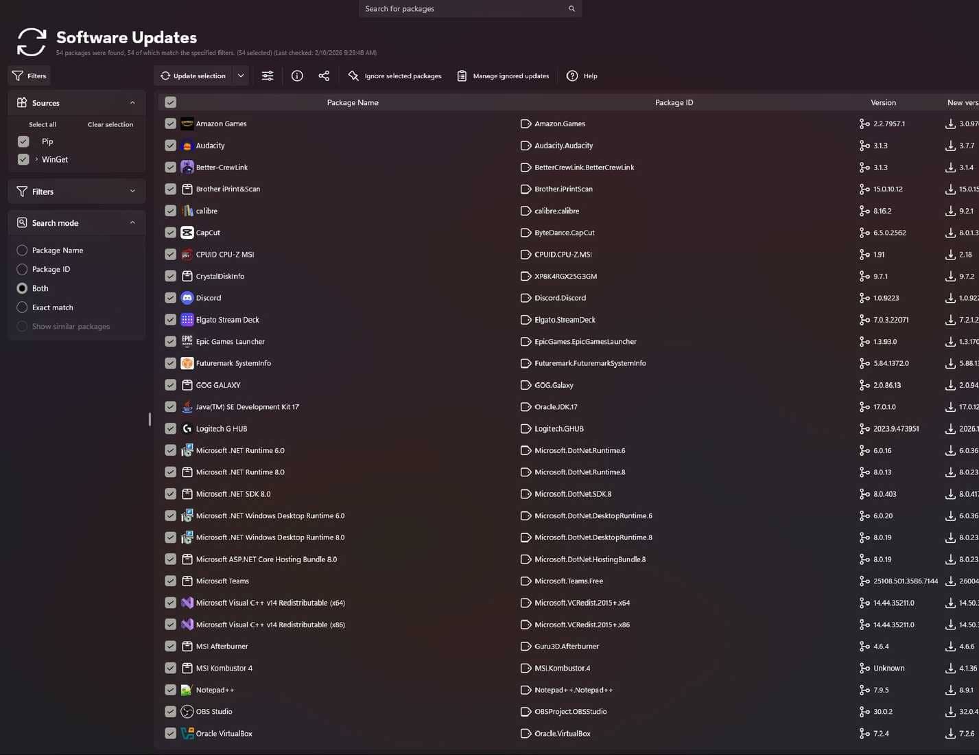 Aggiornamenti software UniGetUI