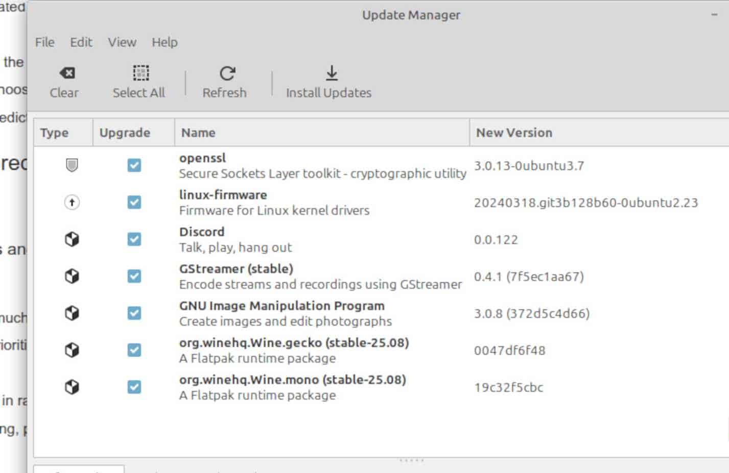 Menedżer aktualizacji systemu Linux