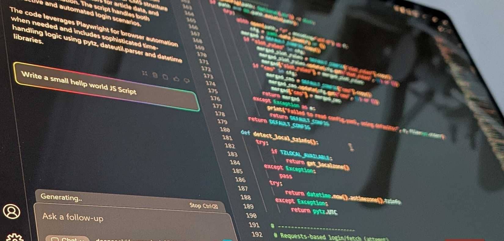 本機AI模型運行在VS Code上。