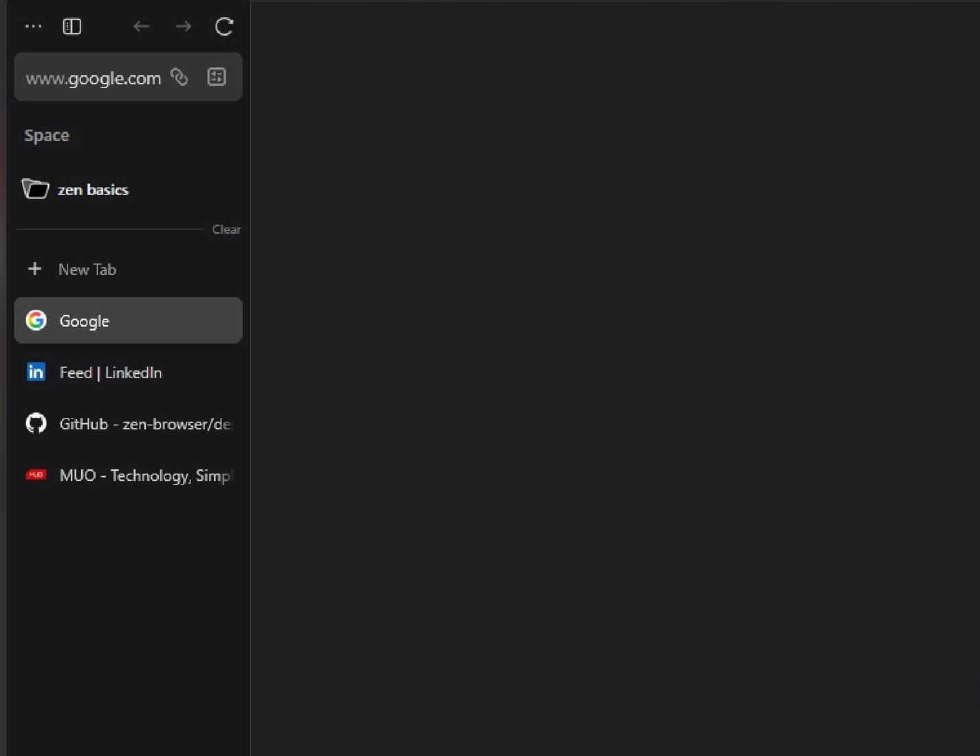 علامات تبويب Zen Browser الرأسية
