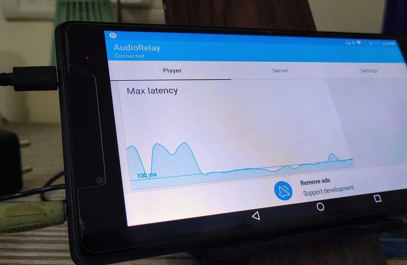 Audio latency in AudioRelay app.