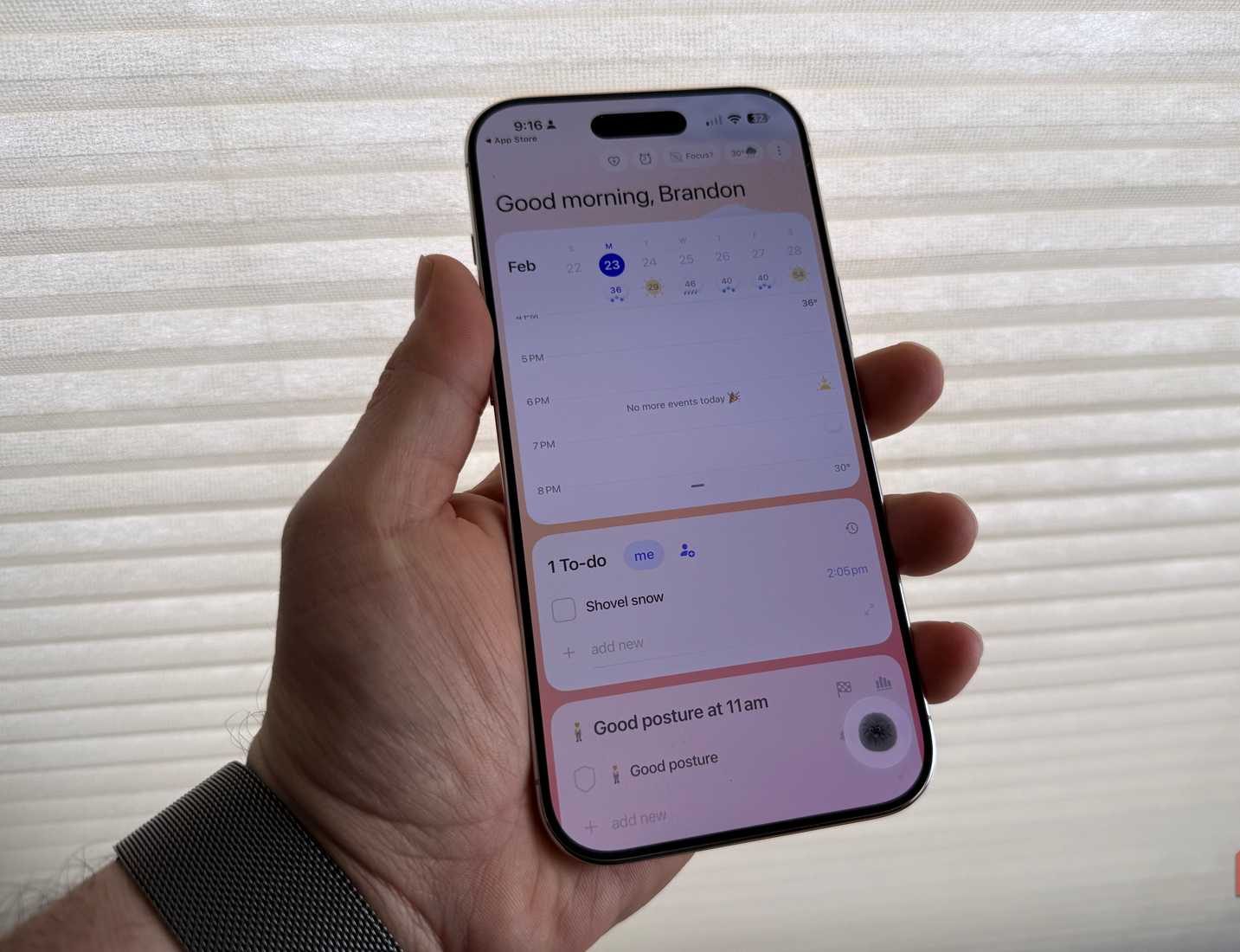 Κύρια οθόνη της εφαρμογής Hero στο iPhone