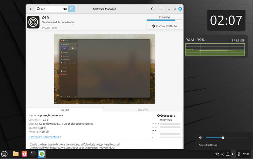 Der Softwaremanager läuft unter Linux Mint.