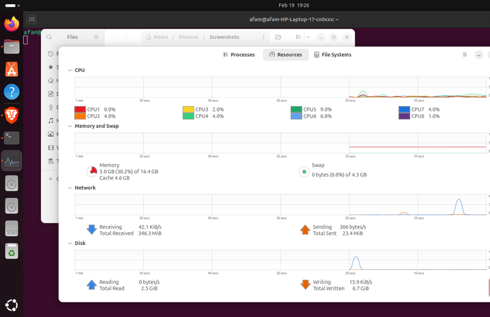Ressourcen zum GNOME-Systemmonitor