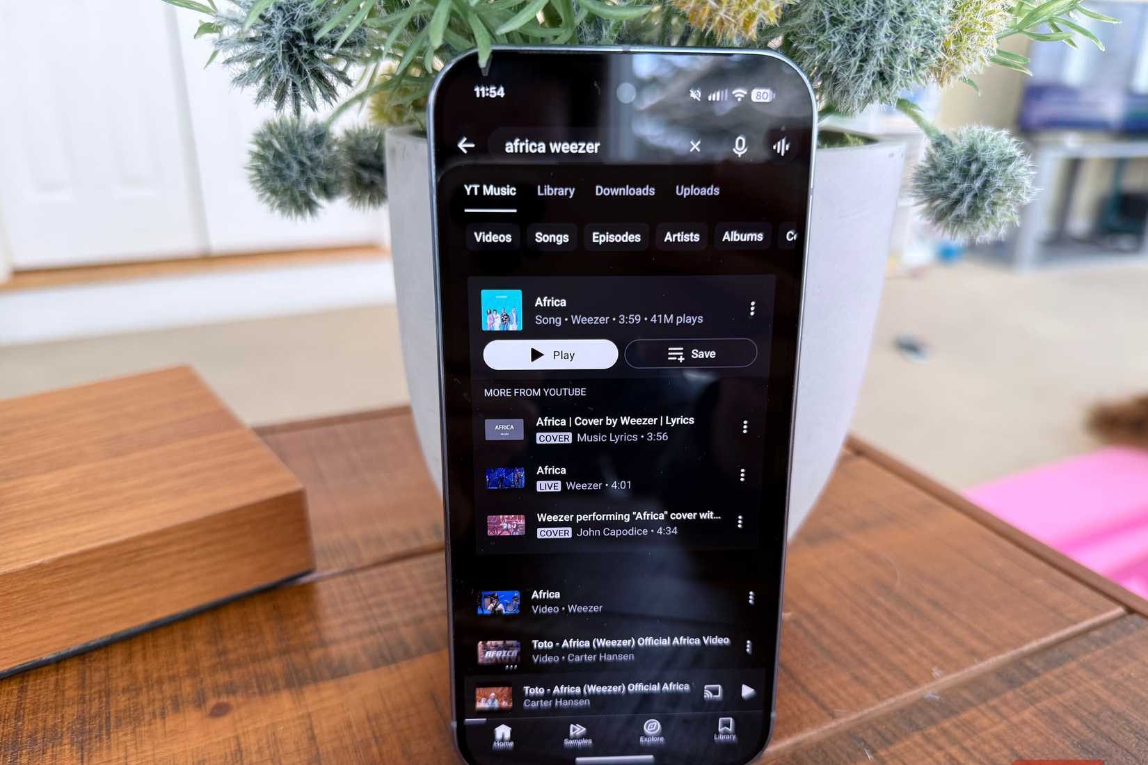 نتائج فيديو YouTube Music