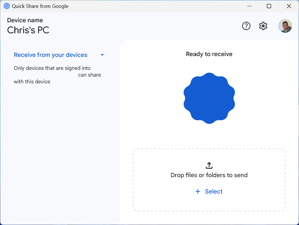 Snel delen-app op Windows