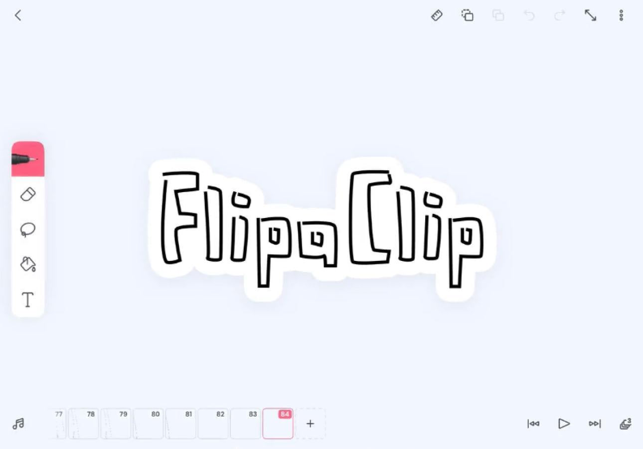 Imagen del logotipo de la aplicación FlipaClip en un iPad.