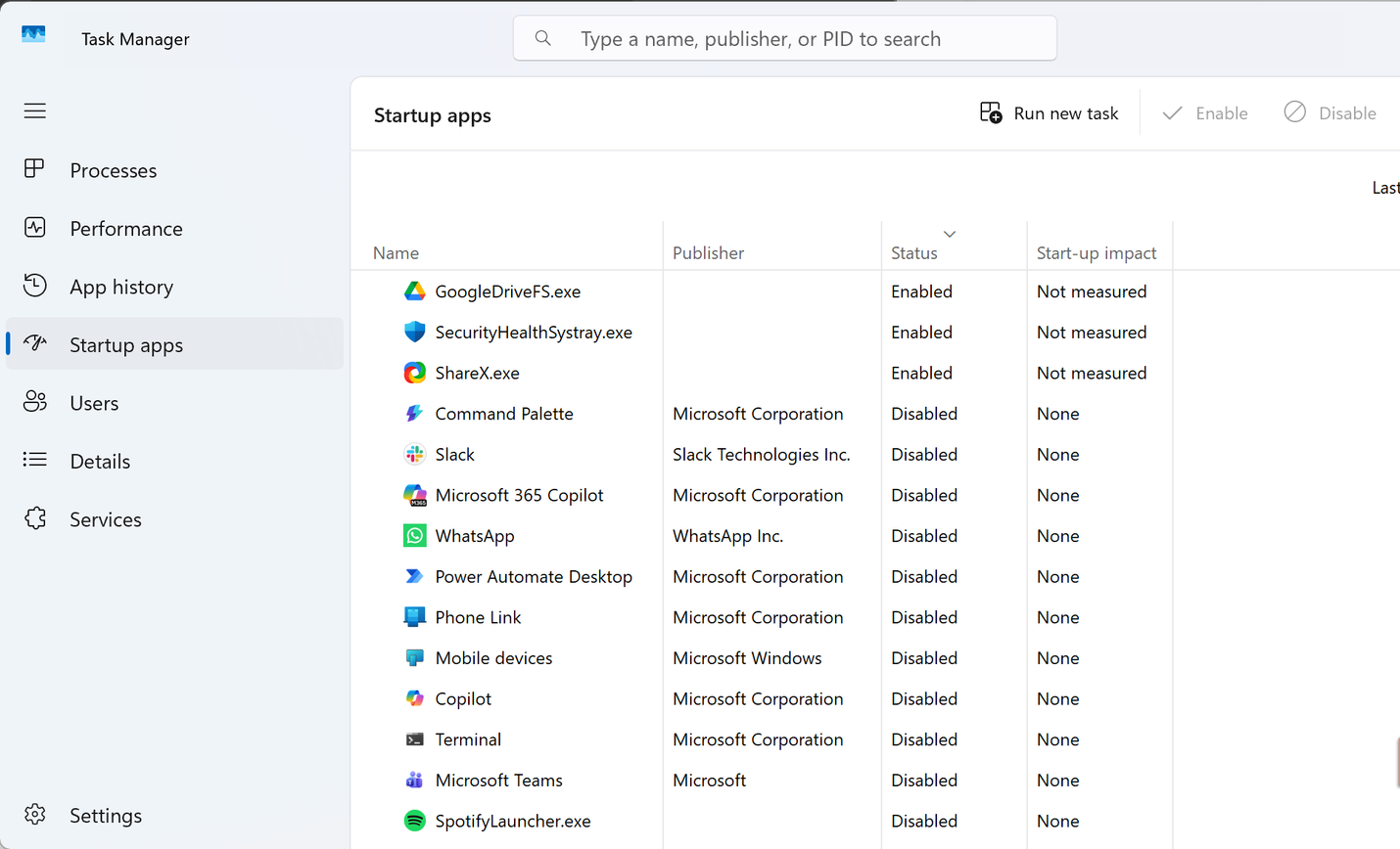 startup menu windows 11.